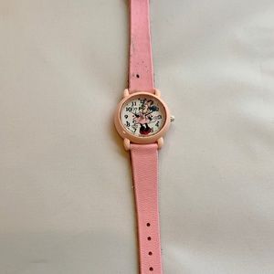 Vintage Walt Disney Company Minnie Mouse Japan Mov't Lorus 8" Retro Pink Watch